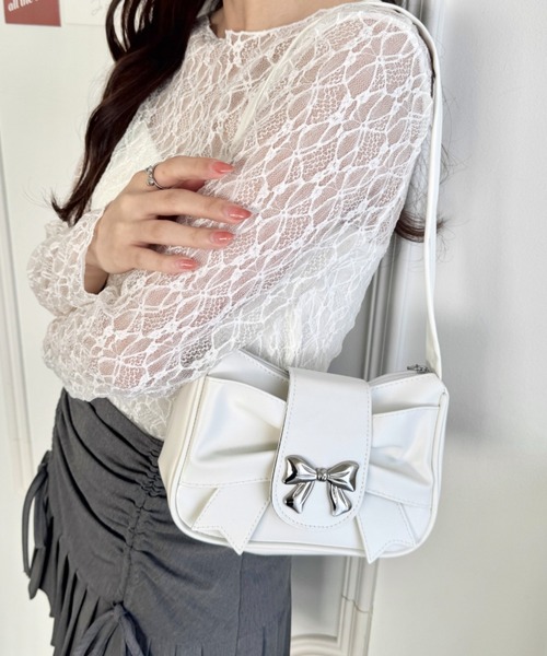 セール】リボンモチーフホーボーバッグ（ショルダーバッグ）｜Loueme