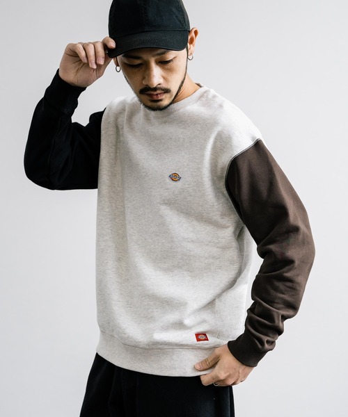 Dickies ディッキーズ 裏毛ワンポイントロゴ刺繍クルーネックトレーナー（スウェット）｜Dickies（ディッキーズ）
