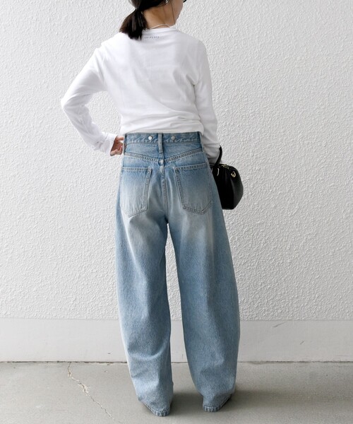 PETIT BATEAU（プチバトー）の「【SHIPS any別注】PETIT BATEAU:〈洗濯機可能〉ロゴ プリント ロン TEE 25SS（Tシャツ/カットソー・レディース・ホワイト/ネイビー・ONE SIZE）」の15枚目の写真