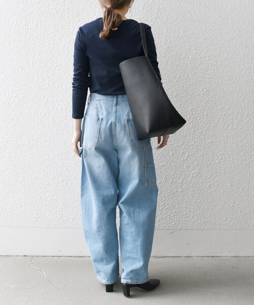 PETIT BATEAU（プチバトー）の「【SHIPS any別注】PETIT BATEAU:〈洗濯機可能〉ロゴ プリント ロン TEE 25SS（Tシャツ/カットソー・レディース・ホワイト/ネイビー・ONE SIZE）」の8枚目の写真