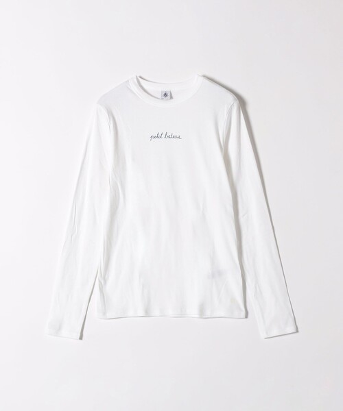 PETIT BATEAU（プチバトー）の「【SHIPS any別注】PETIT BATEAU:〈洗濯機可能〉ロゴ プリント ロン TEE 25SS（Tシャツ/カットソー・レディース・ホワイト/ネイビー・ONE SIZE）」の18枚目の写真