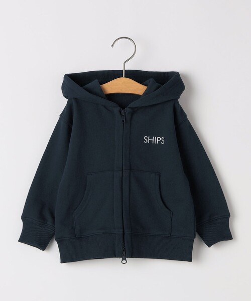 SHIPS（シップス）の「SHIPS KIDS:80～90cm / ロゴ フード ジップ パーカ（パーカー・キッズ・ライトブルー/ライトグレー/サックスブルー/ネイビー/ヘザーグレー・80/90）」の4枚目の写真