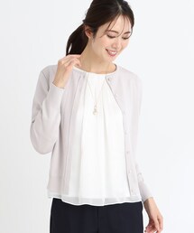 Reflect | 【WEB限定カラーあり/アンサンブル可】比翼仕立てニットカーディガン(カーディガン/ボレロ)