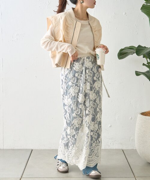 CIAOPANIC TYPY（チャオパニックティピー）の「シャーリングクロップドMA-1ベスト（ベスト・レディース・オフホワイト/カーキ/ブラック・ONE SIZE）」の15枚目の写真