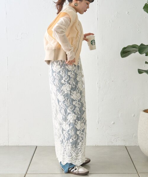 CIAOPANIC TYPY（チャオパニックティピー）の「シャーリングクロップドMA-1ベスト（ベスト・レディース・オフホワイト/カーキ/ブラック・ONE SIZE）」の18枚目の写真