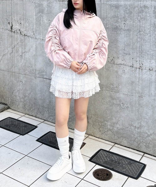 INGNI（イング）の「袖リボン付マウンテンパーカー（マウンテンパーカー・レディース・ライトグレー/ピンク/アイボリー/ブラック・M）」の17枚目の写真