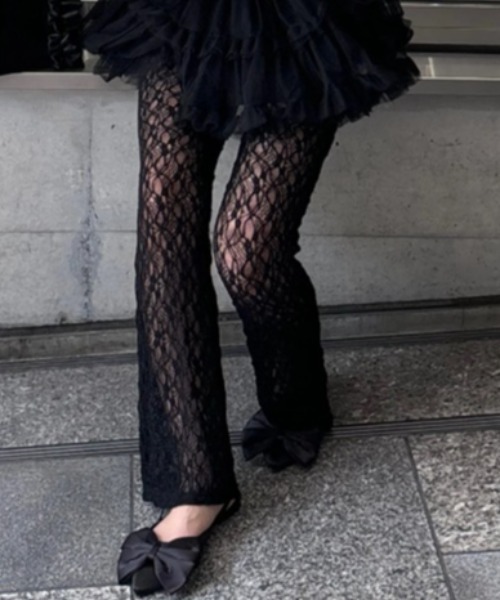 Teem Store(チームストア)の「レーススリム フレアパンツ レイヤード着 着回し力(その他パンツ・レディース・ホワイト/ブラック/アイボリー/ピンク・F)」の15枚目の写真