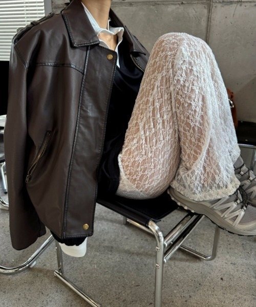 Teem Store(チームストア)の「レーススリム フレアパンツ レイヤード着 着回し力(その他パンツ・レディース・ホワイト/ブラック/アイボリー/ピンク・F)」の8枚目の写真