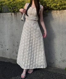 mellowneon | フラワービスチェスカートセットアップ(ワンピース)