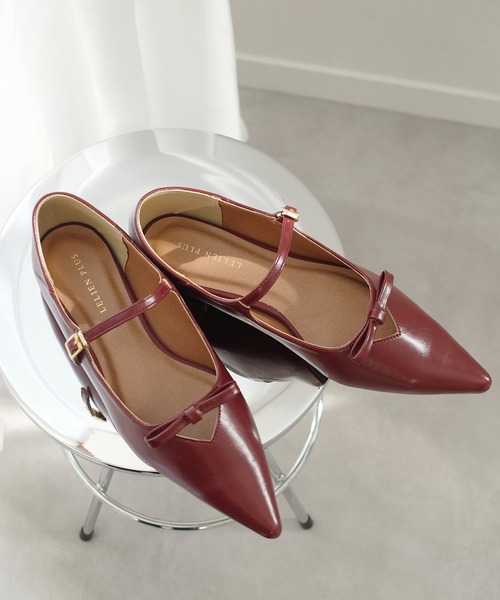 AmiAmi（アミアミ）の「柔らか！ポインテッドトゥリボンパンプス/メリージェーン（パンプス・レディース・ワインレッド/ブラック/アイボリー/シルバー・L/LL/M/S）」の3枚目の写真