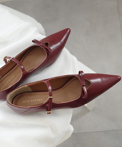 AmiAmi（アミアミ）の「柔らか！ポインテッドトゥリボンパンプス/メリージェーン（パンプス・レディース・ワインレッド/ブラック/アイボリー/シルバー・L/LL/M/S）」の13枚目の写真