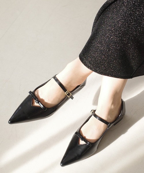 AmiAmi（アミアミ）の「柔らか！ポインテッドトゥリボンパンプス/メリージェーン（パンプス・レディース・ワインレッド/ブラック/アイボリー/シルバー・L/LL/M/S）」の6枚目の写真