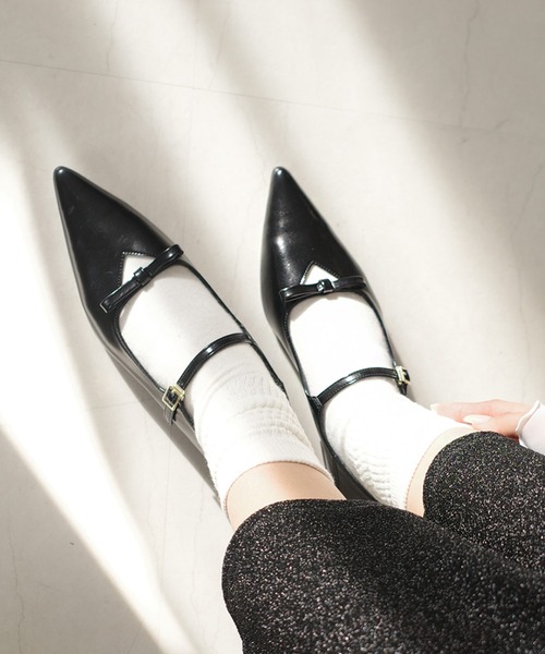 AmiAmi（アミアミ）の「柔らか！ポインテッドトゥリボンパンプス/メリージェーン（パンプス・レディース・ワインレッド/ブラック/アイボリー/シルバー・L/LL/M/S）」の16枚目の写真