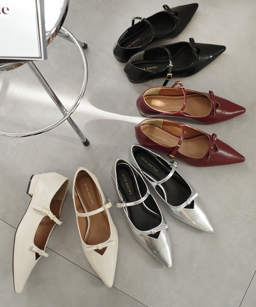 AmiAmi（アミアミ）の「柔らか！ポインテッドトゥリボンパンプス/メリージェーン（パンプス・レディース・ワインレッド/ブラック/アイボリー/シルバー・L/LL/M/S）」の15枚目の写真