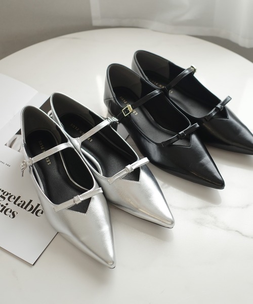 AmiAmi（アミアミ）の「柔らか！ポインテッドトゥリボンパンプス/メリージェーン（パンプス・レディース・ワインレッド/ブラック/アイボリー/シルバー・L/LL/M/S）」の20枚目の写真