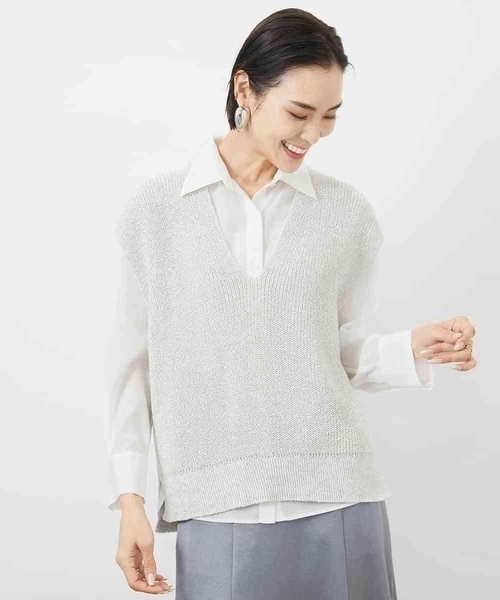 MICHEL KLEIN（ミッシェル・クラン）の「ボウタイ付きブラウス（シャツ/ブラウス・レディース・アイボリー・38）」の3枚目の写真