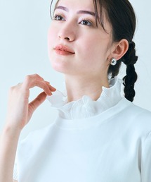 フリル取り外し襟ニットプルオーバー