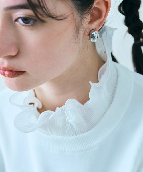 Audie a Muses（オーディアミューズ）の「フリル取り外し襟ニットプルオーバー（ニット/セーター・レディース・ブラック/オフホワイト/グレー・38/42）」の21枚目の写真