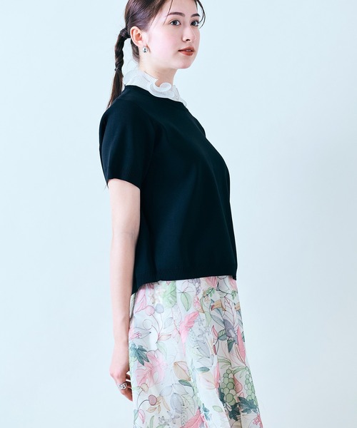 Audie a Muses（オーディアミューズ）の「フリル取り外し襟ニットプルオーバー（ニット/セーター・レディース・ブラック/オフホワイト/グレー・38/42）」の22枚目の写真