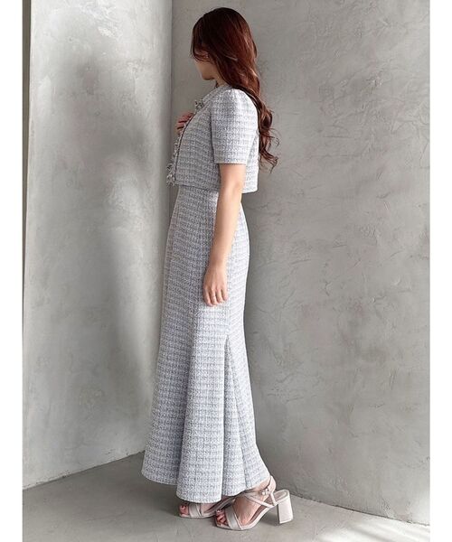 MERCURYDUO(マーキュリーデュオ)の「ハーフスリーブツイードフィットジャケット(その他アウター・レディース・ライトブルー/ライトグレー・MEDIUM/SMALL)」の11枚目の写真