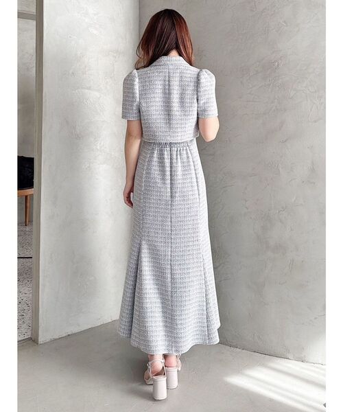 MERCURYDUO(マーキュリーデュオ)の「ハーフスリーブツイードフィットジャケット(その他アウター・レディース・ライトブルー/ライトグレー・MEDIUM/SMALL)」の12枚目の写真