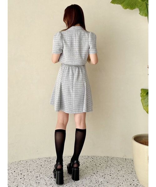 MERCURYDUO(マーキュリーデュオ)の「ハーフスリーブツイードフィットジャケット(その他アウター・レディース・ライトブルー/ライトグレー・MEDIUM/SMALL)」の15枚目の写真