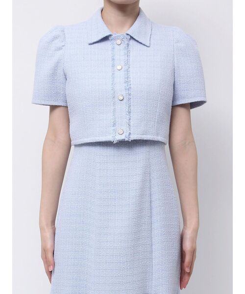 MERCURYDUO(マーキュリーデュオ)の「ハーフスリーブツイードフィットジャケット(その他アウター・レディース・ライトブルー/ライトグレー・MEDIUM/SMALL)」の17枚目の写真