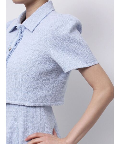 MERCURYDUO(マーキュリーデュオ)の「ハーフスリーブツイードフィットジャケット(その他アウター・レディース・ライトブルー/ライトグレー・MEDIUM/SMALL)」の21枚目の写真