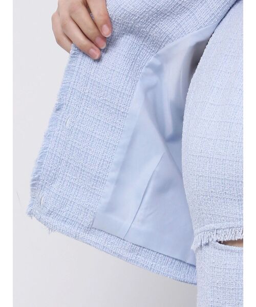 MERCURYDUO(マーキュリーデュオ)の「ハーフスリーブツイードフィットジャケット(その他アウター・レディース・ライトブルー/ライトグレー・MEDIUM/SMALL)」の22枚目の写真