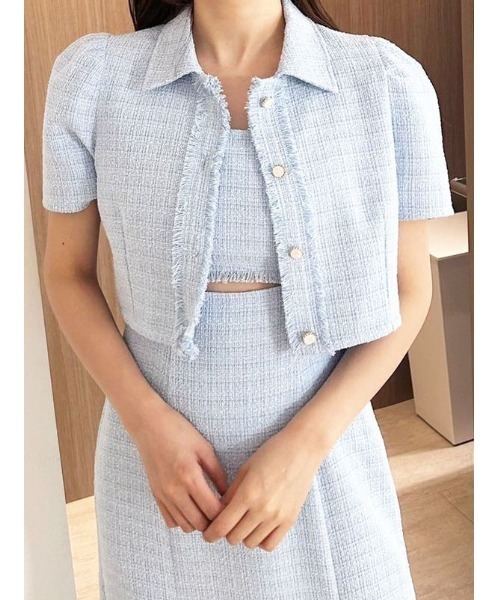 MERCURYDUOハーフスリーブツイードフィットジャケット ハーフスリーブツイードフィットジャケット[品番：MKSW0063340