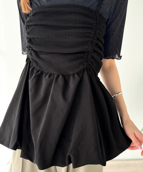 classicalelf(クラシカルエルフ)の「気になるライン、フワッと隠してオトナ可愛さ大爆発!前後2wayバルーンキャミソールビスチェ(キャミソール・レディース・チャコール/ブラック・X-LARGE/SMALL/MEDIUM/LARGE)」の12枚目の写真