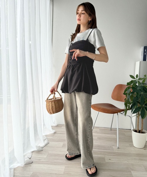 classicalelf(クラシカルエルフ)の「気になるライン、フワッと隠してオトナ可愛さ大爆発!前後2wayバルーンキャミソールビスチェ(キャミソール・レディース・チャコール/ブラック・X-LARGE/SMALL/MEDIUM/LARGE)」の19枚目の写真