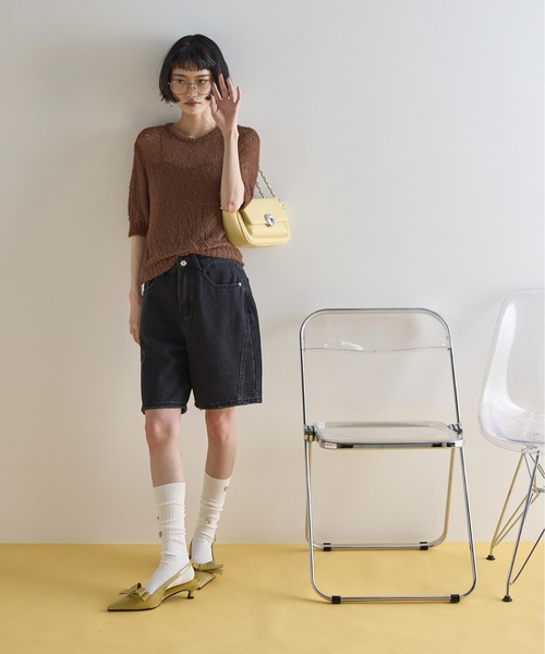 THE YOn(ザヨン)の「サマーフェザーシアープルオーバー(ニット/セーター・レディース・オレンジ/ブラウン/アイボリー/ブラック・FREE)」の8枚目の写真