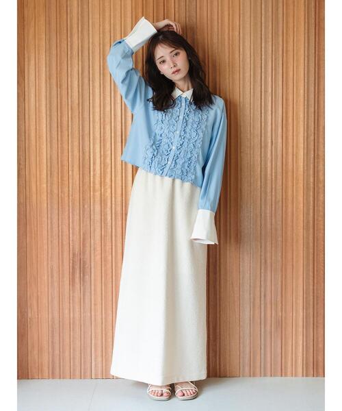 so4u(ソーフォーユー)の「フリルシャツ(シャツ/ブラウス・レディース・ホワイト/サックスブルー・F)」の20枚目の写真