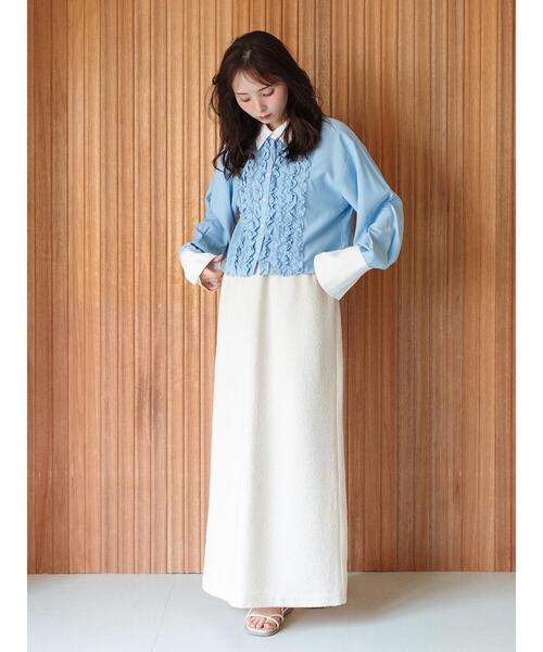 so4u(ソーフォーユー)の「フリルシャツ(シャツ/ブラウス・レディース・ホワイト/サックスブルー・F)」の19枚目の写真