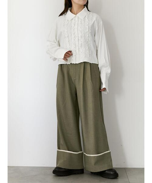 so4u(ソーフォーユー)の「フリルシャツ(シャツ/ブラウス・レディース・ホワイト/サックスブルー・F)」の16枚目の写真