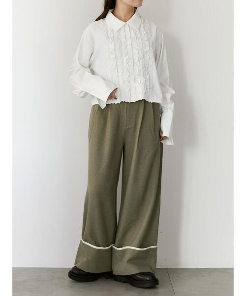 so4u(ソーフォーユー)の「フリルシャツ(シャツ/ブラウス・レディース・ホワイト/サックスブルー・F)」の15枚目の写真