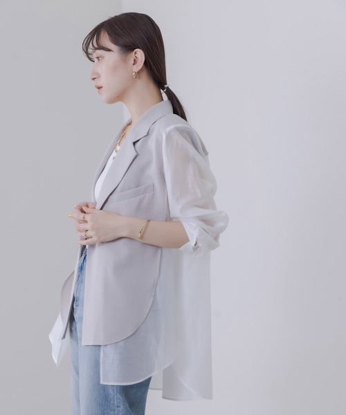 【週末セール】Eimee Law メッシュテーラード ラフジャケット 2TEXシアーテーラードジャケット Eimee Law│Eimee Law