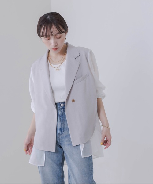 フロントレイヤードシアーテーラードジャケット Eimee Law