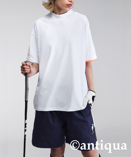 antiqua(アンティカ)の「【STCH】メッシュライク配色トップス(Tシャツ/カットソー・レディース・ブラック/ブルー/ホワイト・ML/LXL)」の4枚目の写真