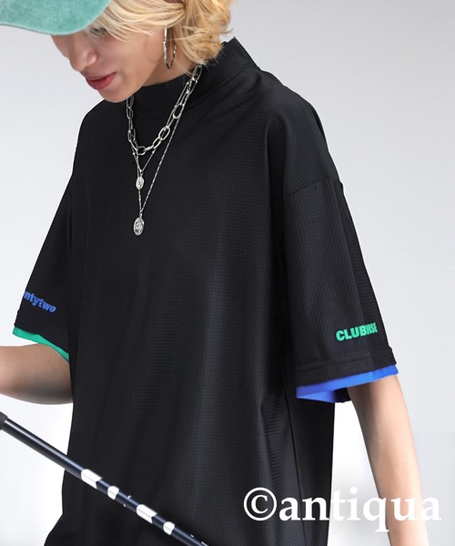 antiqua(アンティカ)の「【STCH】メッシュライク配色トップス(Tシャツ/カットソー・レディース・ブラック/ブルー/ホワイト・ML/LXL)」の13枚目の写真