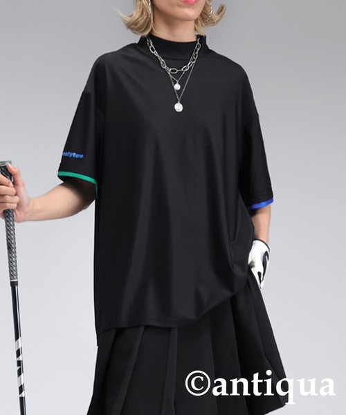antiqua(アンティカ)の「【STCH】メッシュライク配色トップス(Tシャツ/カットソー・レディース・ブラック/ブルー/ホワイト・ML/LXL)」の16枚目の写真