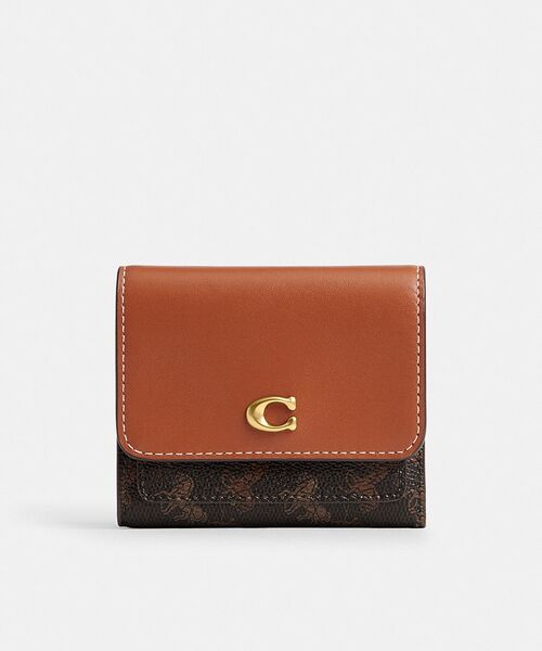 【新品未使用】コーチ★折り財布★ミラスモールフラップウォレット★ホース馬★茶色 ミラ スモール フラップ ウォレット・ホース アンド キャリッジ