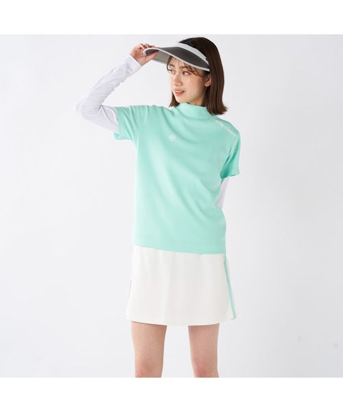 marie claire（マリ・クレール）の「marie claire GOLF/マリクレール ゴルフ ゴルフウェア 吸汗速乾 UVカット 薄手 ダンボールニット 半袖 モックネック シャツ インナー セット セットアイテム（Tシャツ/カットソー・レディース・ブルー/ブラック/ホワイト・M/L/LL）」の17枚目の写真