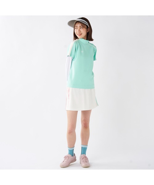 marie claire（マリ・クレール）の「marie claire GOLF/マリクレール ゴルフ ゴルフウェア 吸汗速乾 UVカット 薄手 ダンボールニット 半袖 モックネック シャツ インナー セット セットアイテム（Tシャツ/カットソー・レディース・ブルー/ブラック/ホワイト・M/L/LL）」の19枚目の写真