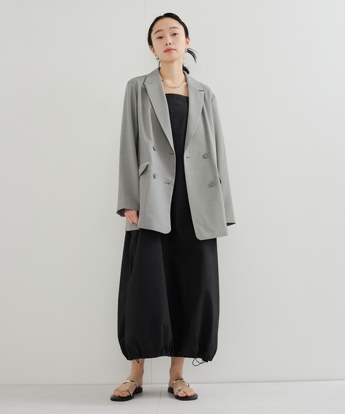 le cercle ADAM ET ROPE'(ルセルクルアダムエロペ)の「【セットアップ対応】リネンライクジャケット(テーラードジャケット・レディース・ライトグレー/キナリ/ブラック・FREE)」の10枚目の写真