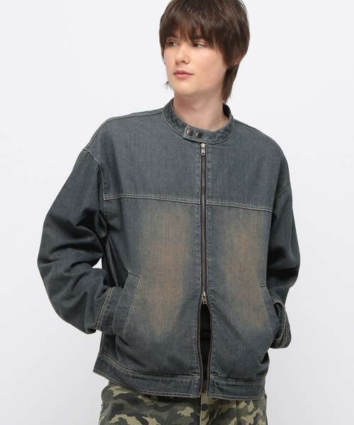 LAND MUSEUM(ランドミュージアム)の「LAND MUSEUM/ジップデニムジャケット(ブルゾン・メンズ・ブルー/ブラック・FREE)」の2枚目の写真