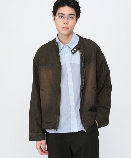 LAND MUSEUM(ランドミュージアム)の「LAND MUSEUM/ジップデニムジャケット(ブルゾン・メンズ・ブルー/ブラック・FREE)」の1枚目の写真