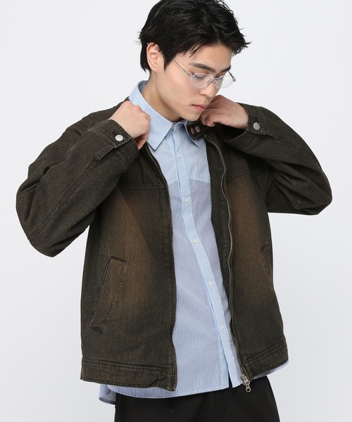 LAND MUSEUM(ランドミュージアム)の「LAND MUSEUM/ジップデニムジャケット(ブルゾン・メンズ・ブルー/ブラック・FREE)」の8枚目の写真