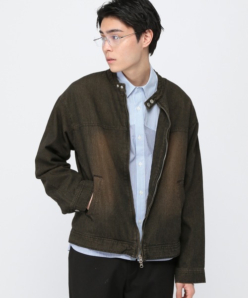 LAND MUSEUM(ランドミュージアム)の「LAND MUSEUM/ジップデニムジャケット(ブルゾン・メンズ・ブルー/ブラック・FREE)」の7枚目の写真